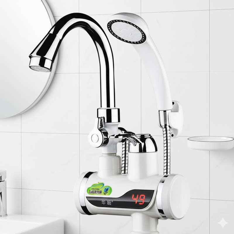 Electric Hot Water Tap With Hand Shower